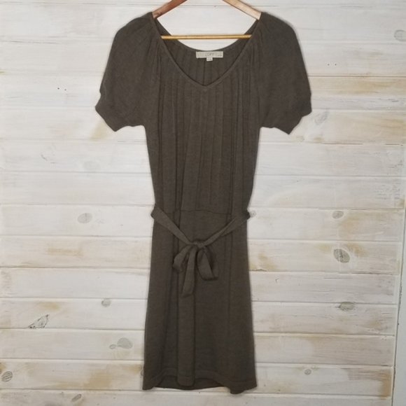 LOFT Dress Sweater Short Sleeved Tan - Picture 1 of 7